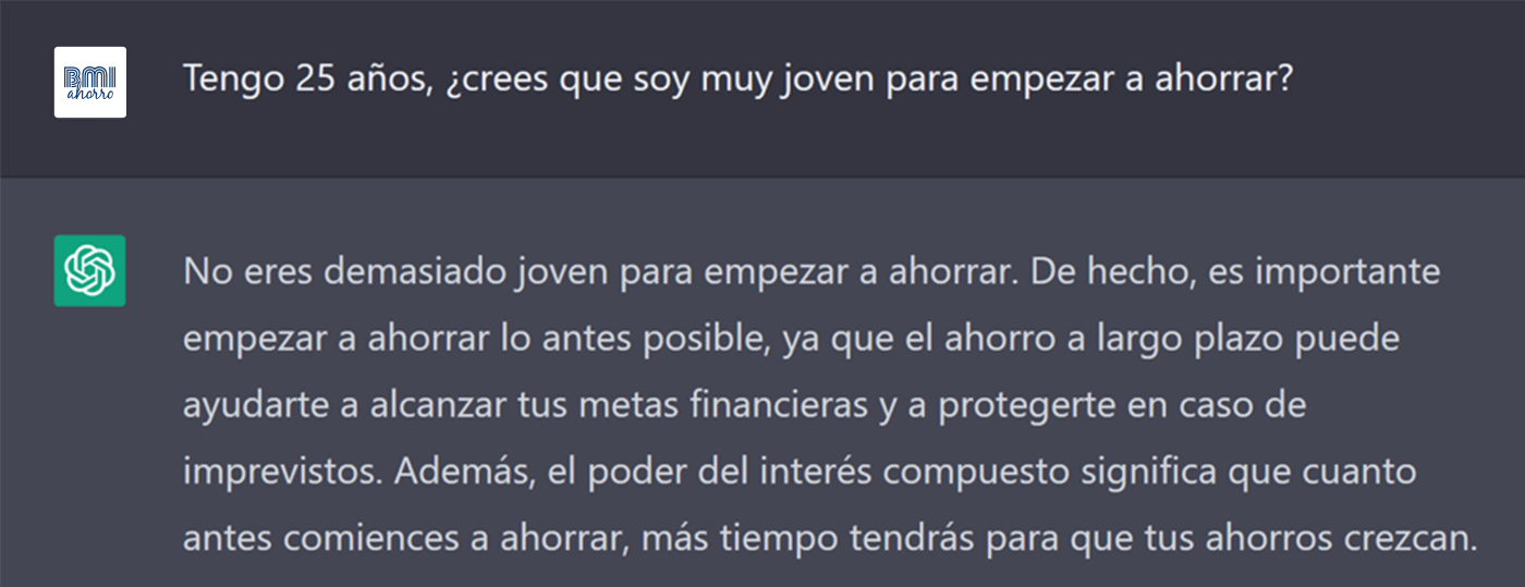 a que edad empezar a ahorrar según una IA