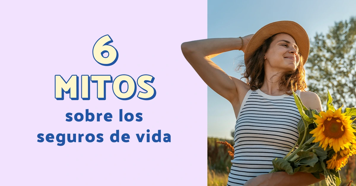 mujer feliz con una flor